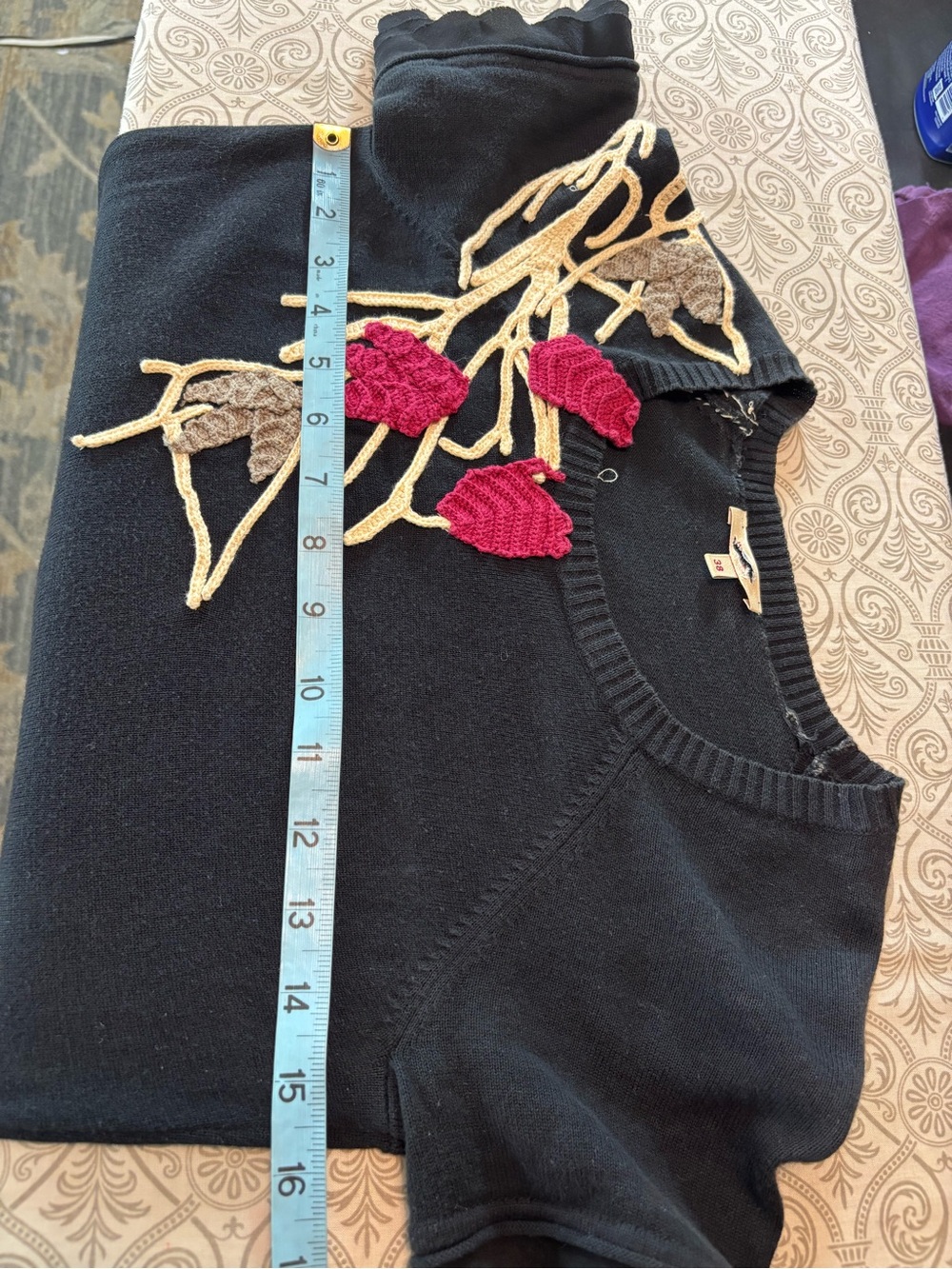 VTG Y2K Kenzo Silk Taffeta Sweater Black Mini Dress Floral Embroidered Appliqué - Picture 2 of 16